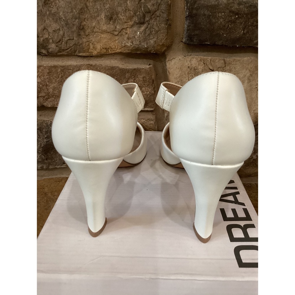 Dream Pairs White Pointed Toe Asymmetrical Strap Pumps SDPU2350W Womens 7.5 New - Picture 7 of 8